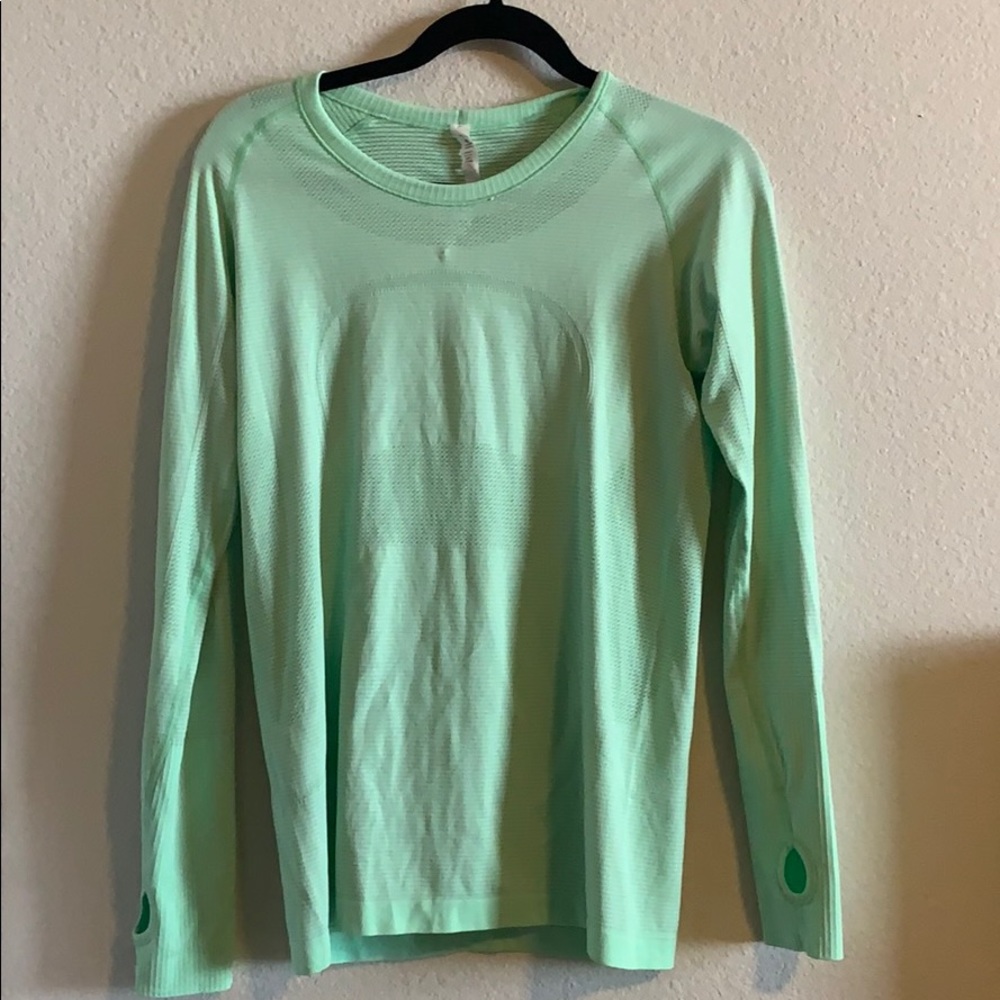 Mint/lime green long sleeve swiftly sz 10